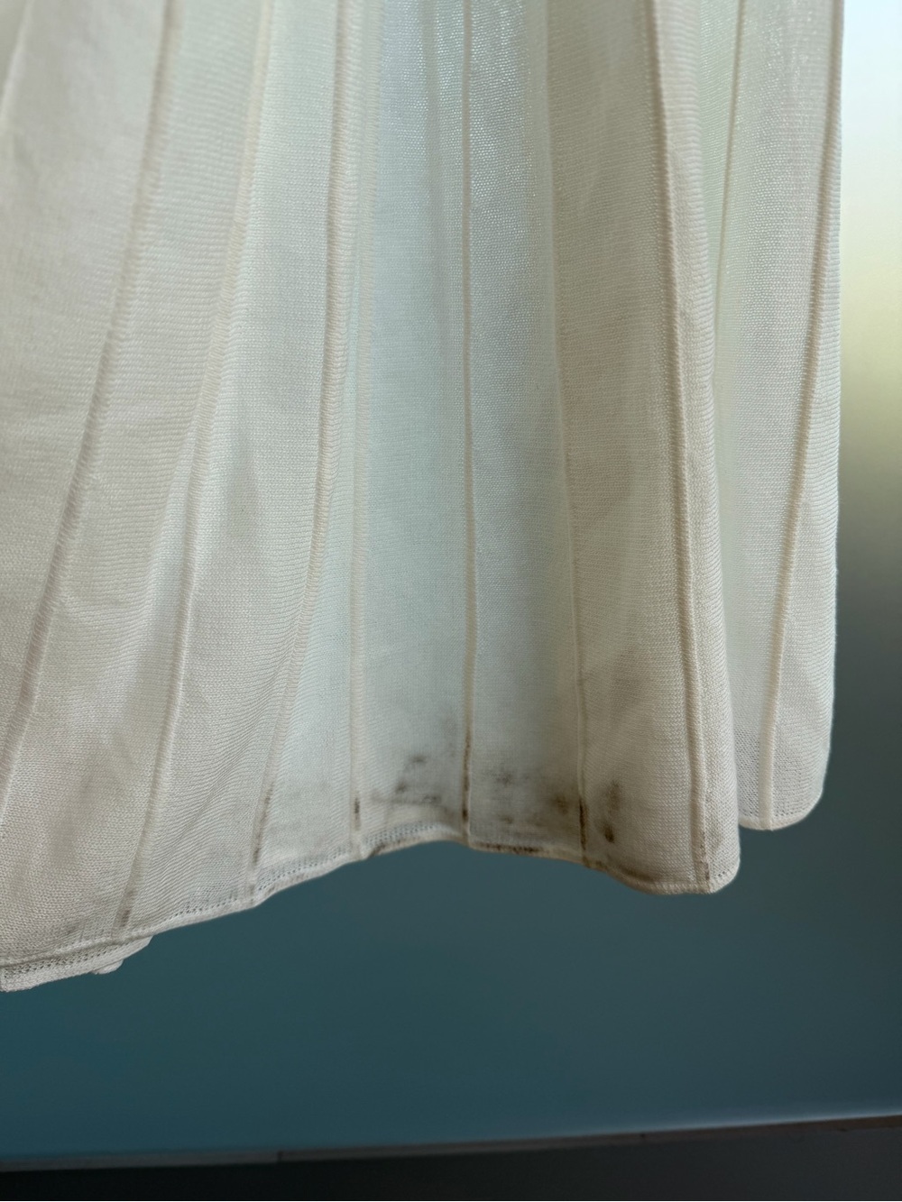 Line and Dot White Summer Maxi Dress - Picture 4 of 5